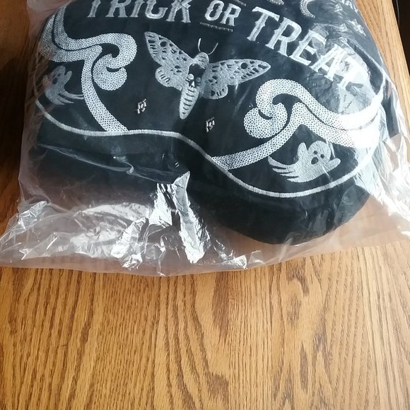 NWT Black Velvet Goth Boho Oija Embellished Pillow - Picture 14 of 16